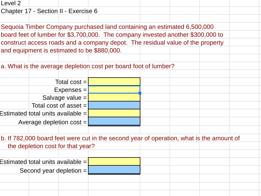 Solved Level 2 Chapter 17 - Section 11 - Exercise 6 Sequoia | Chegg.com