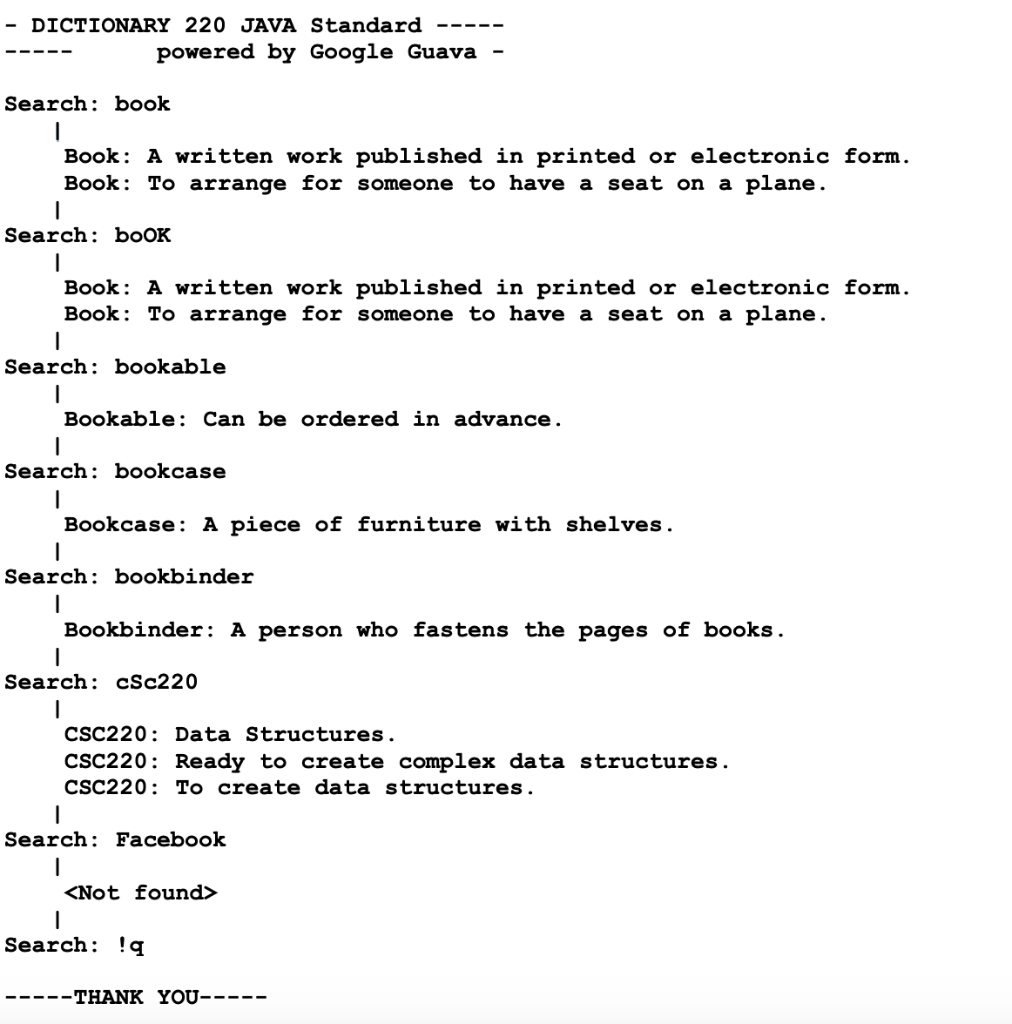 Java Dictionary Implementatio QUESTION IN JAVA: Please implement an interactive | Chegg.com