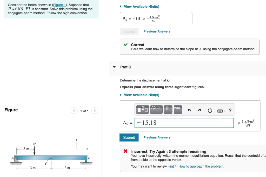 Solved View Available Hint(s) Consider the beam shown in | Chegg.com