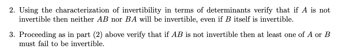 Solved 2. Using the characterization of invertibility in | Chegg.com