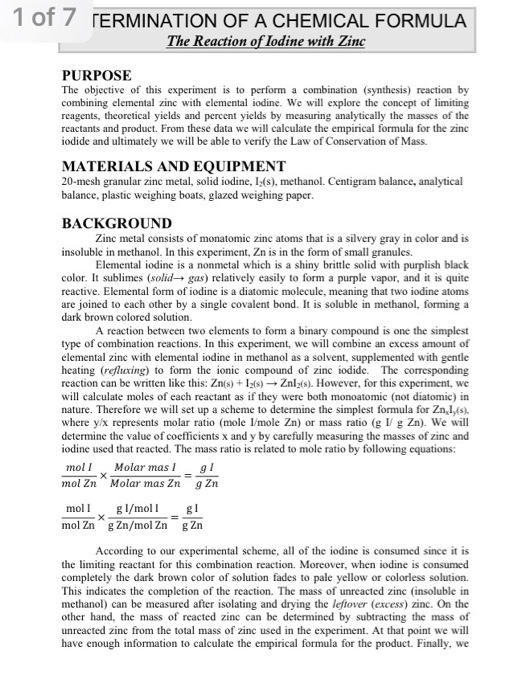 Solved the do we need to dissolve the iodine in methanol?