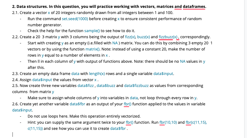 Solved 2. Data structures. In this question, you will | Chegg.com