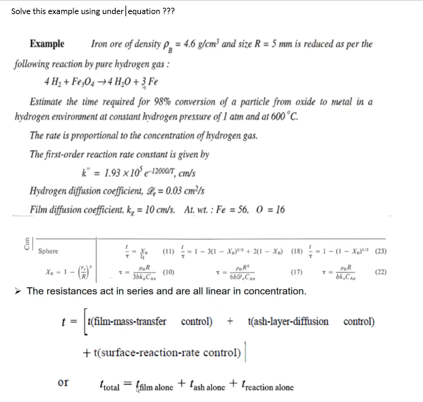 Solved Solve this example using under equation Example Chegg