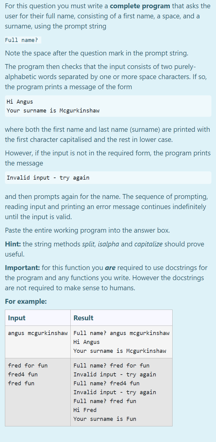 Solved For this question you must write a complete program | Chegg.com