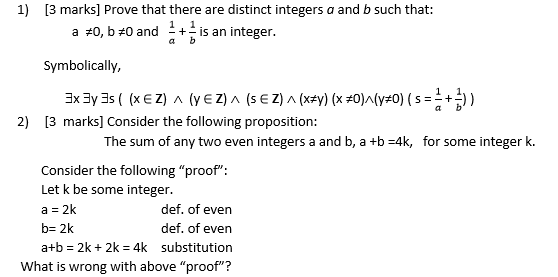 Solved 1) [3 marks] Prove that there are distinct integers a | Chegg.com