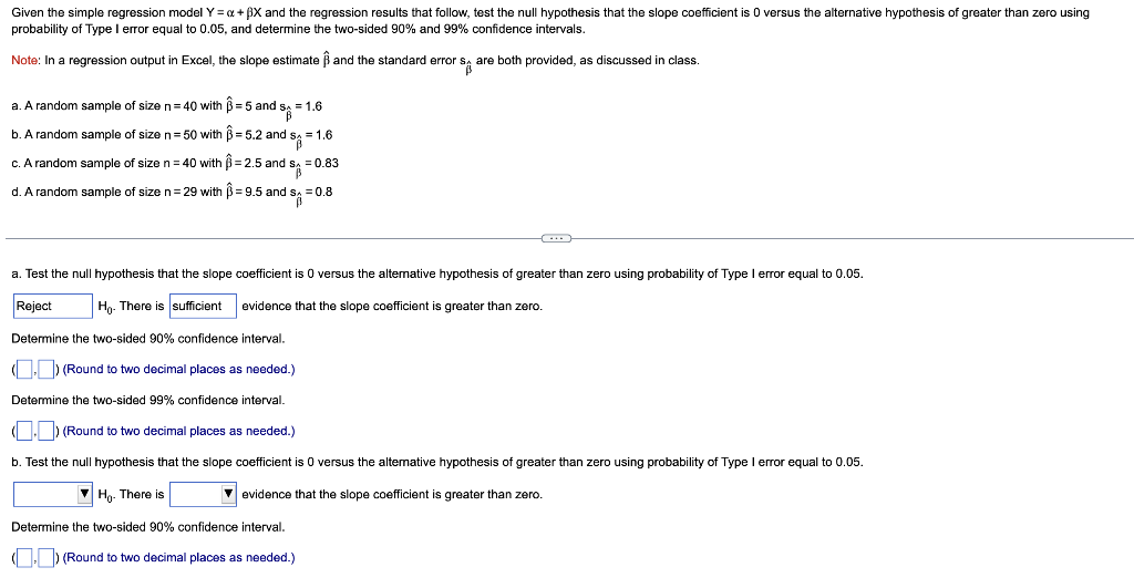 Solved Given The Simple Regression Model Y=α+βX And The | Chegg.com