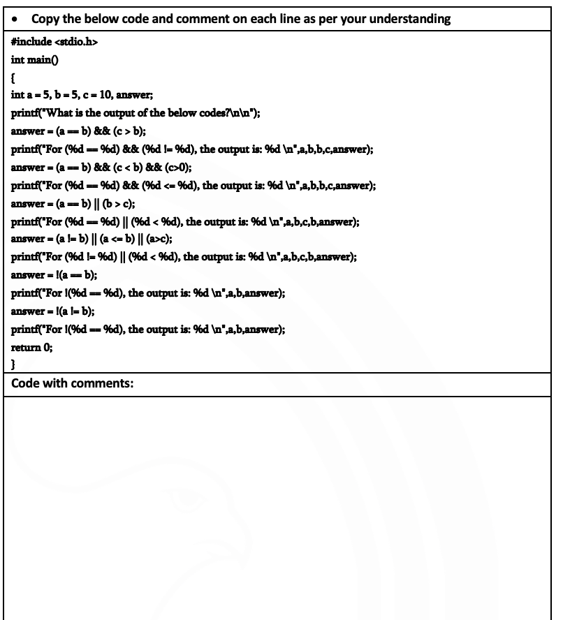 Solved • Copy the below code and comment on each line as per | Chegg.com
