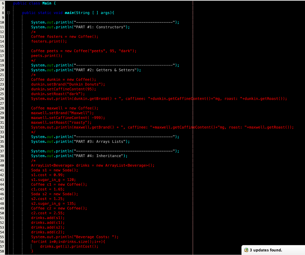 Solved 6 Public Class Main 7 8 C Public Static Void Chegg Com