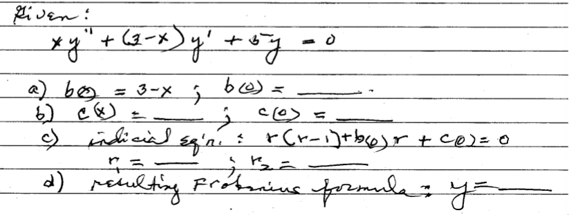 Solve By Method Of Frobenius Xy 3 X Y 3 Y Chegg Com