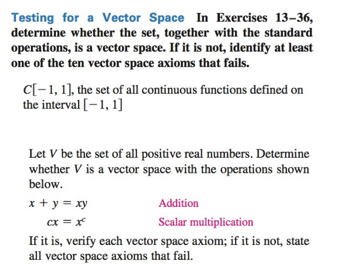 Solved Testing for a Vector Space In Exercises 13-36, | Chegg.com