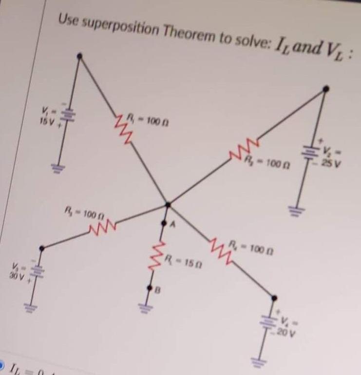 Solved Use superposition Theorem to solve: I, and V: 15 R | Chegg.com