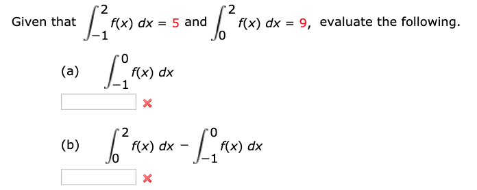 Solved f(x) dx = 9, evaluate the following 0 Given that f(x) | Chegg.com