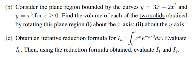 Solved (b) Consider the plane region bounded by the curves | Chegg.com