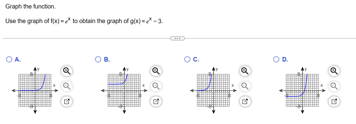 Solved Graph the function. Use the graph of f(x)=ex to | Chegg.com