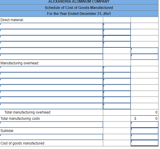 Solved Exercise 2 29 Schedules Of Cost Of Goods Manufactured 1350