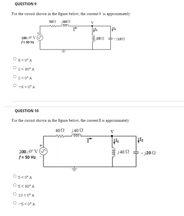 Solved QUESTION 9 For the circuit shown in the figure below, | Chegg.com