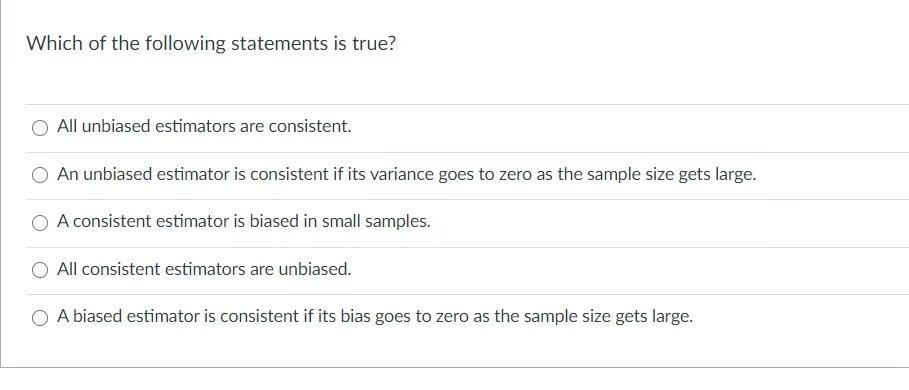 Solved Which Of The Following Statements Is True All Chegg Com