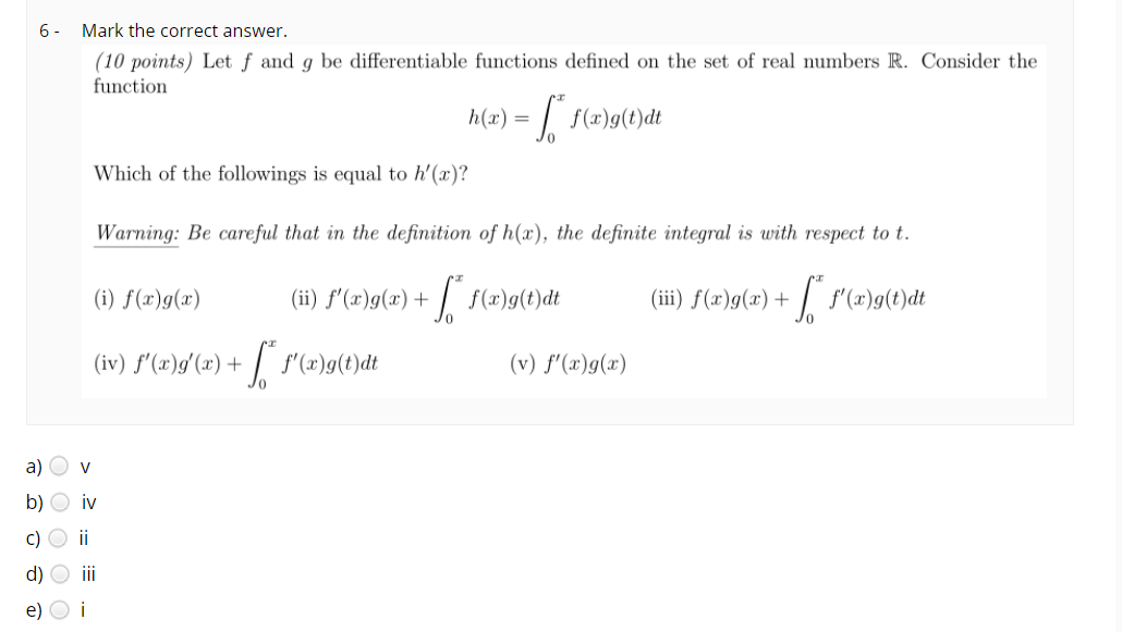 Solved 6 Mark The Correct Answer 10 Points Let F And Chegg Com