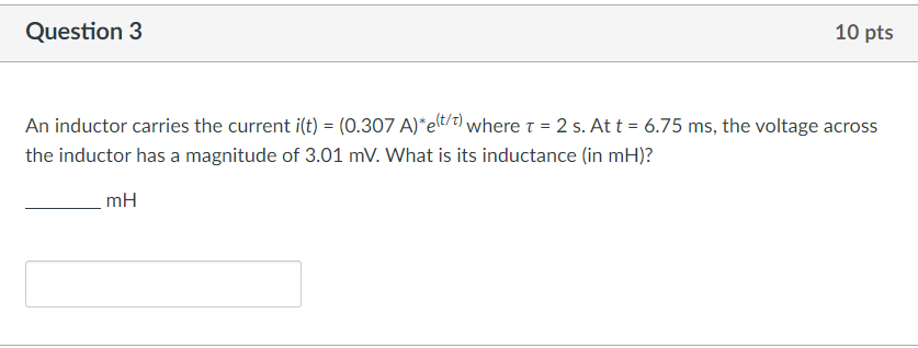 Solved 10 Pts Question 3 An Inductor Carries The Current | Chegg.com