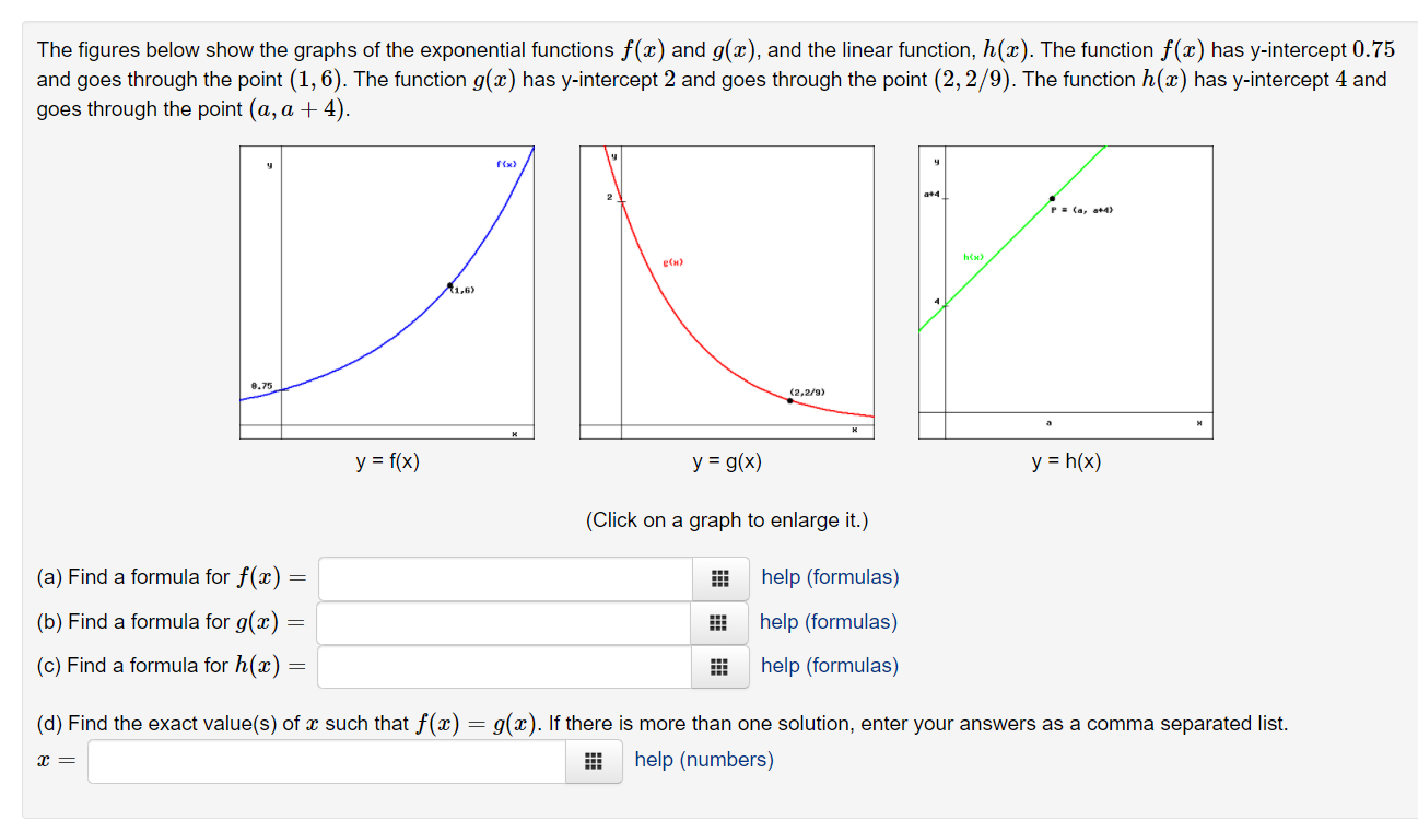Solved The figures below show the graphs of the exponential | Chegg.com