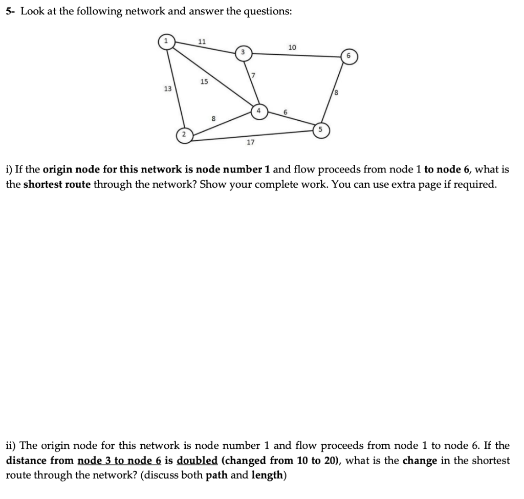 Look At The Following Network And Answer The | Chegg.com