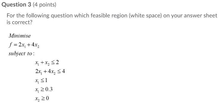 Solved Question 3 (4 points) For the following question | Chegg.com