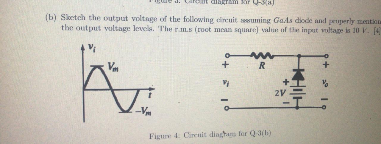 Solved b) Sketch the output voltage of the following circuit | Chegg.com