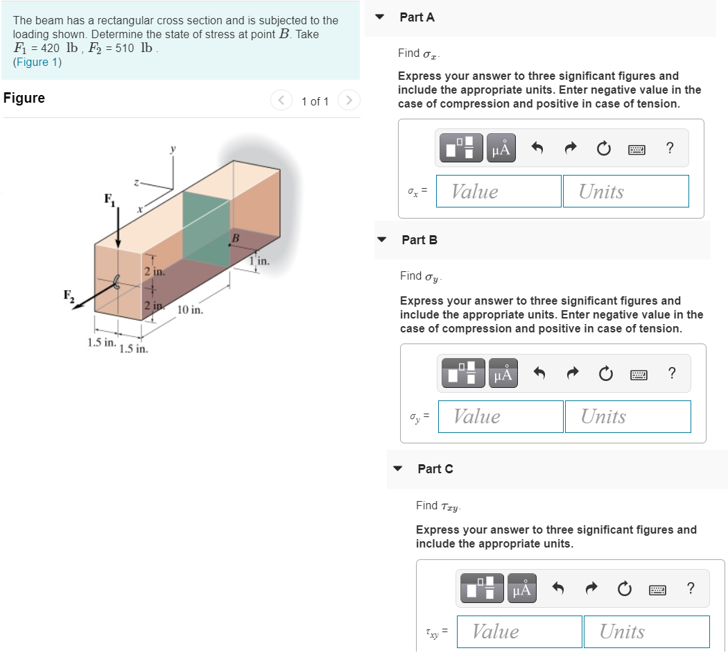 Solved Part A The Beam Has A Rectangular Cross Section And | Chegg.com