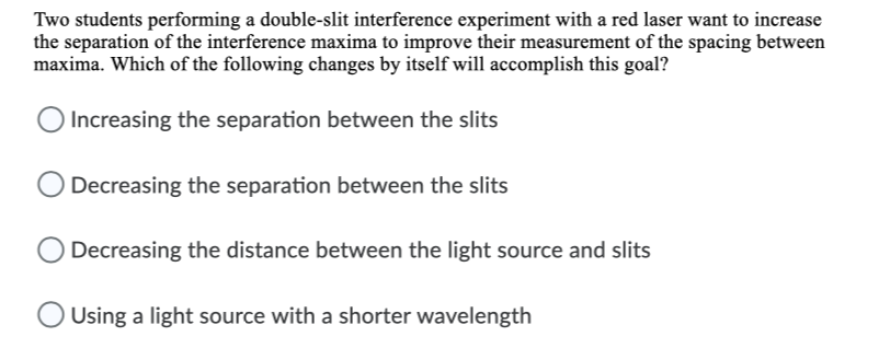Solved Two students performing a double-slit interference | Chegg.com