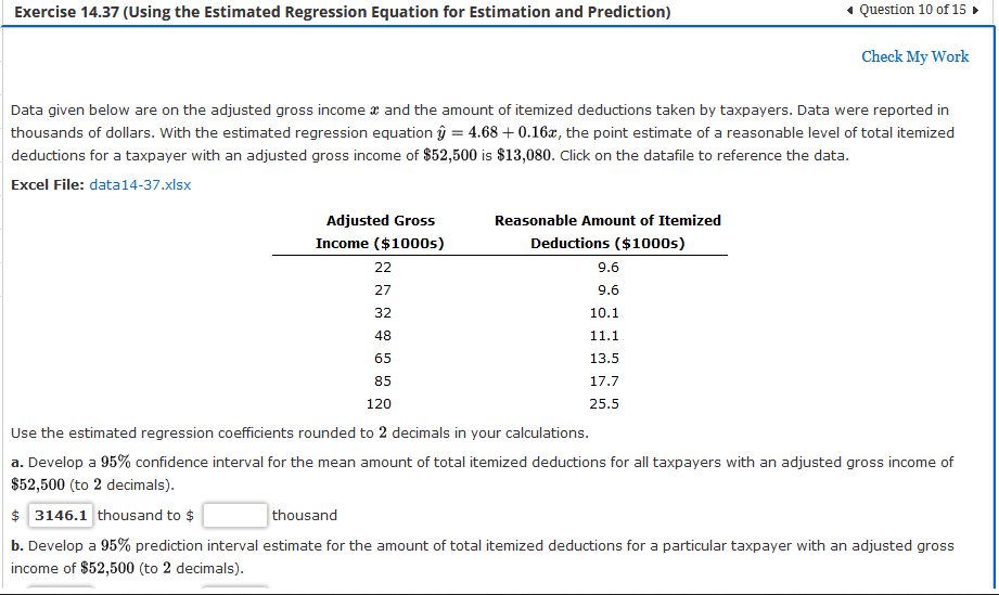 Solved Data Given Below Are On The Adjusted Gross Income X | Chegg.com