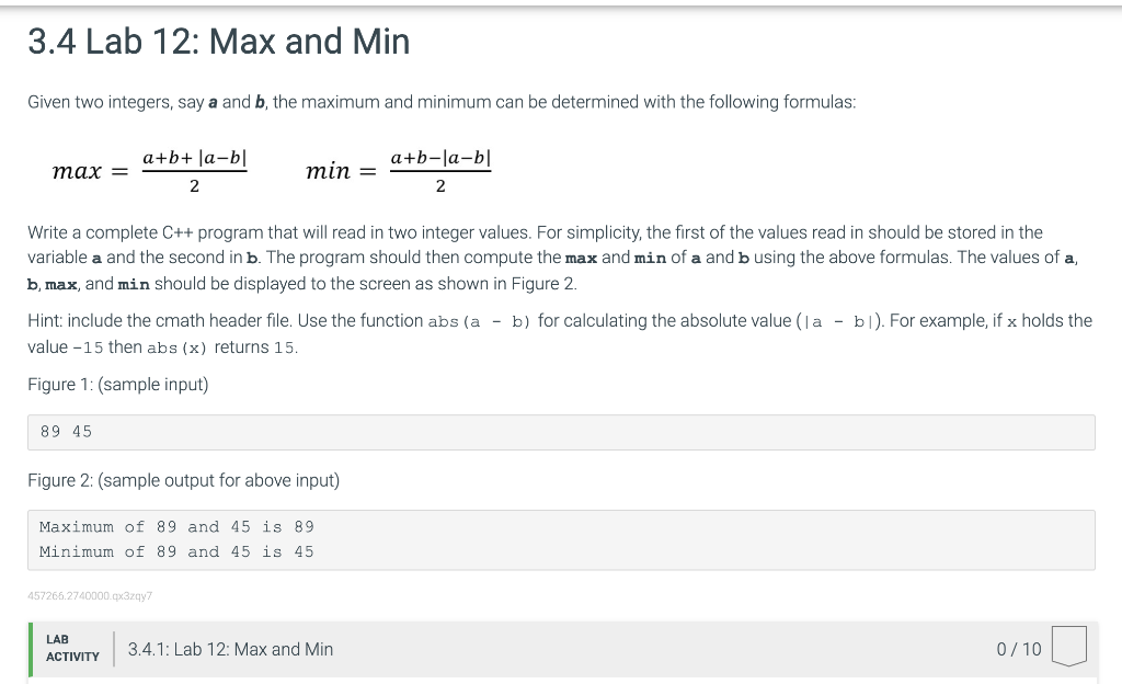 Solved Given two integers, say a and b, the maximum and | Chegg.com