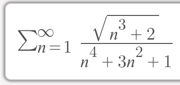 Solved ∑n=1∞n4+3n2+1n3+2 | Chegg.com