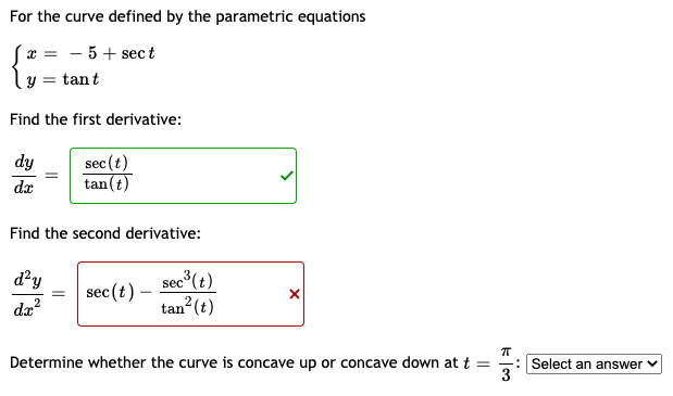 Solved For The Curve Defined By The Parametric Equations 5