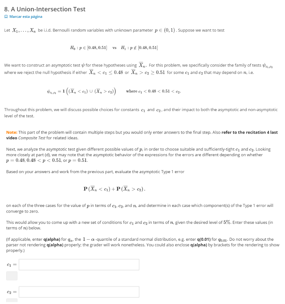 8 A Union Intersection Test Marcar Esta Pagina Le Chegg Com