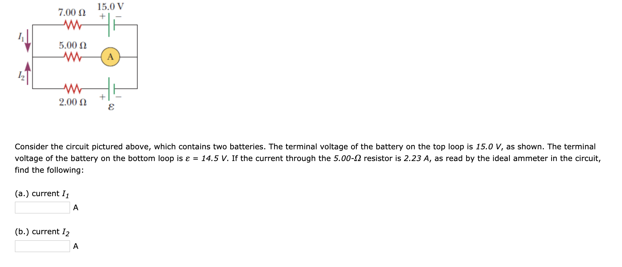 Solved 7000 15.0 V + 5.00 12 w W 2.00 + € Consider the | Chegg.com