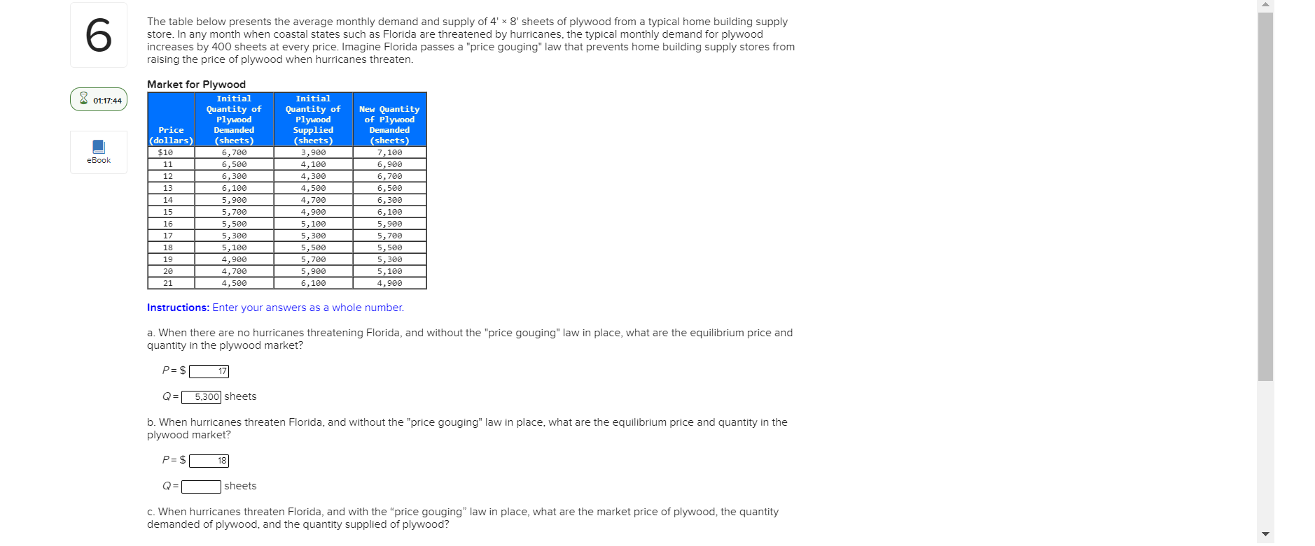 Solved 6 The table below presents the average monthly demand
