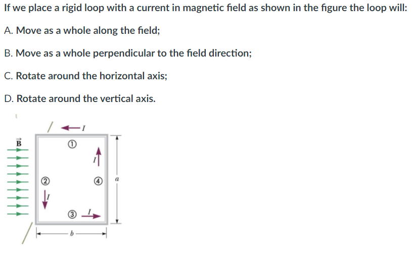 Solved If we place a rigid loop with a current in magnetic | Chegg.com