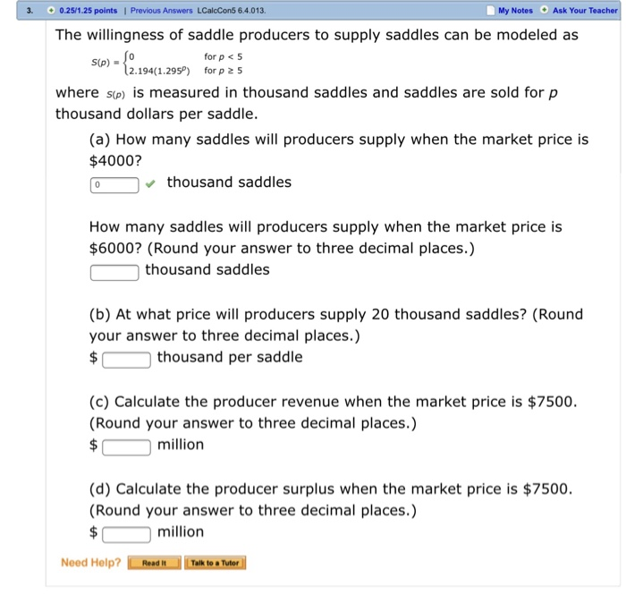 Solved 3 0 25 1 25 Points Previous Answers LCalcCon5 Chegg