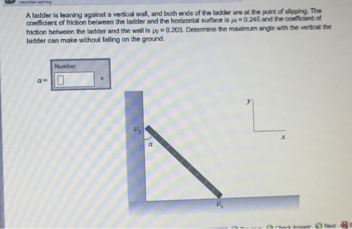 Solved A Ladder Is Leaning Against A Vertical Wall, And Both | Chegg.com