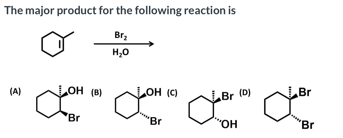 Solved The major product for the following reaction is na | Chegg.com