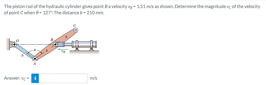 Solved The Piston Rod Of The Hydraulic Cylinder Gives Point | Chegg.com