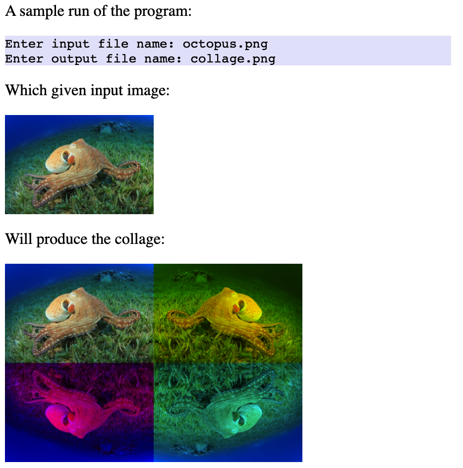 Solved Write a program that, given an input image, creates | Chegg.com