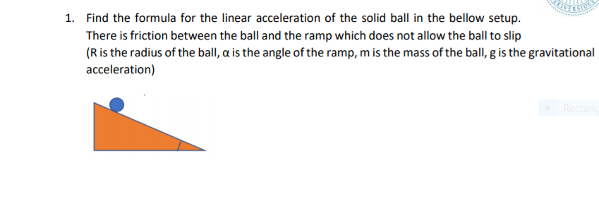 Solved 1. Find the formula for the linear acceleration of | Chegg.com