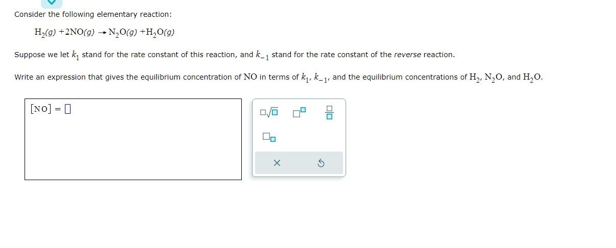 Solved Consider the following elementary reaction: | Chegg.com
