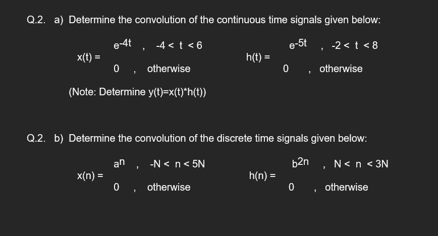 Solved Determine the convolution of ﻿the continuous-time | Chegg.com