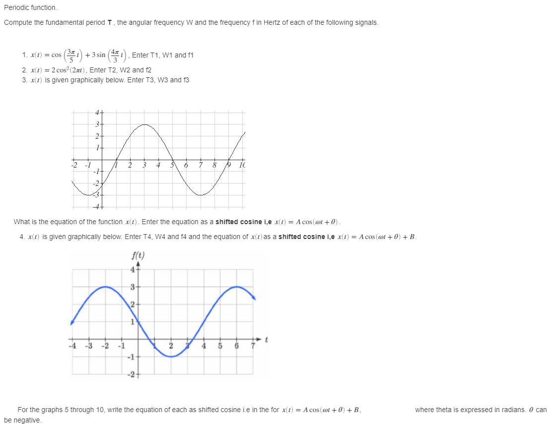 Solved Periodic function. Compute the fundamental period T, | Chegg.com