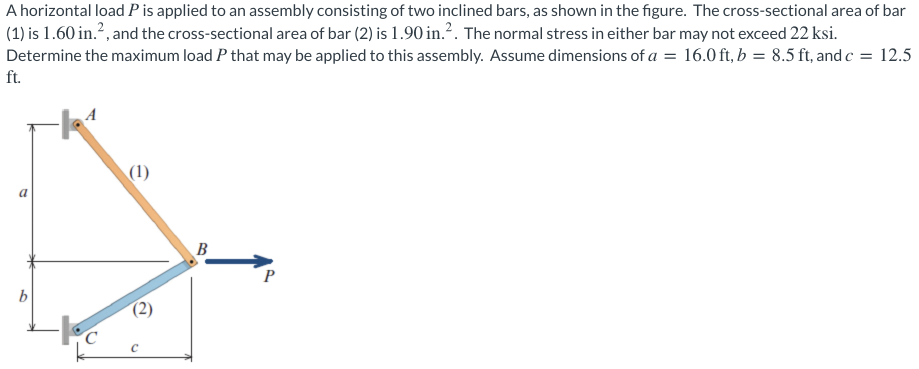 Solved *Determine the allowable force F1 in member (1) and | Chegg.com