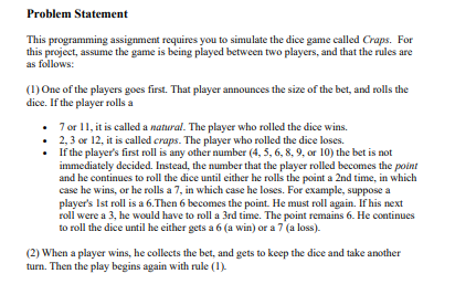 Solved Problem Statement This programming assignment | Chegg.com