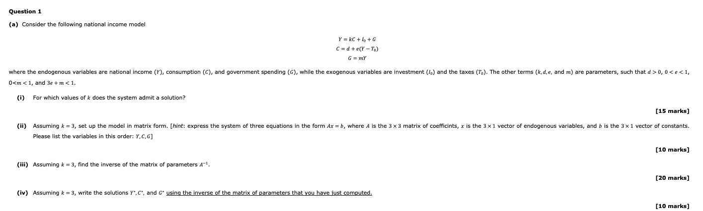 Question 1 A Consider The Following National Inc Chegg Com