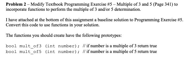 Solved Problem 2 - Modify Textbook Programming Exercise #5 - | Chegg.com